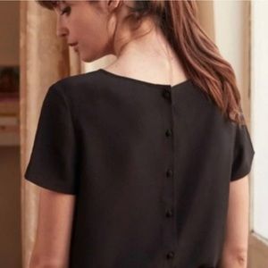 NWT Sezane Warry Blouse Noir Size 38